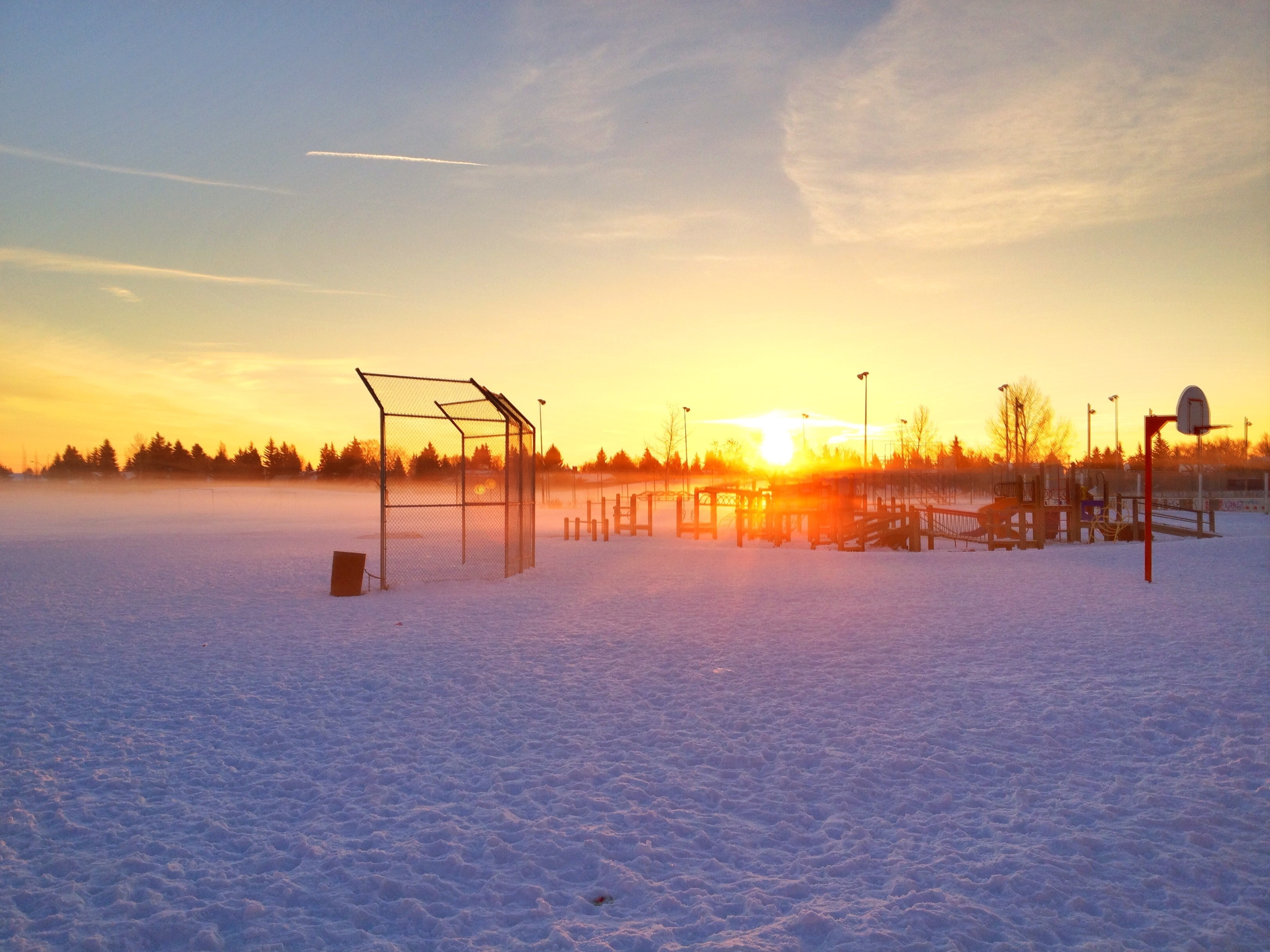 Winter, Morning, Sun rise