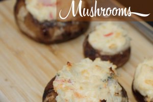 Seafood stuffed mushrooms with crab and shrimp.
